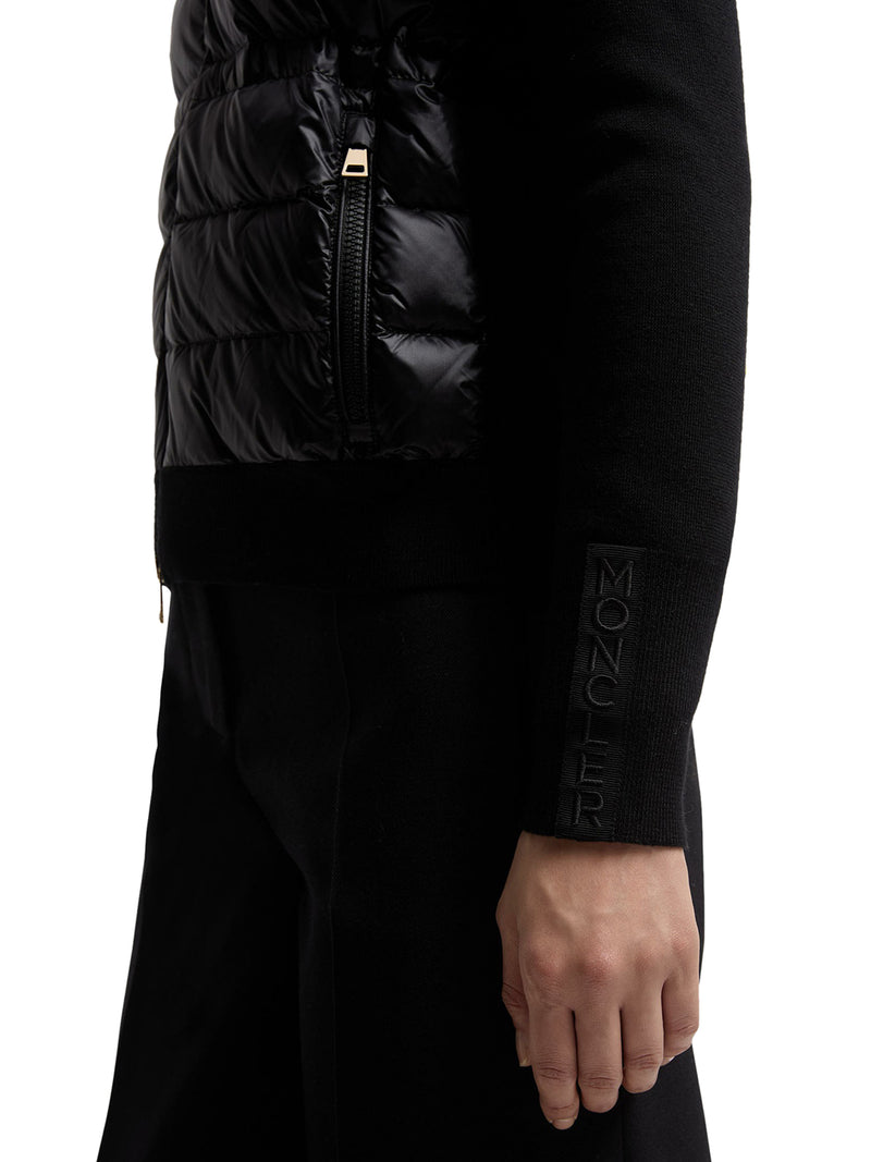 CARDIGAN IMBOTTITO IN LANA CON ZIP