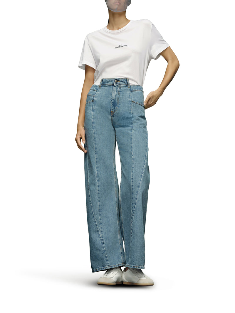 JEANS IN DENIM CON DETTAGLIO CUT-OUT