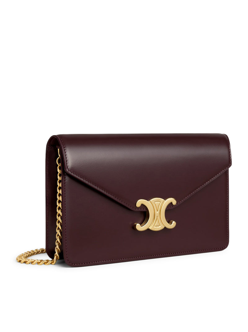POCHETTE MARGO CON CATENA IN PELLE DI VITELLO LUCIDA NERO