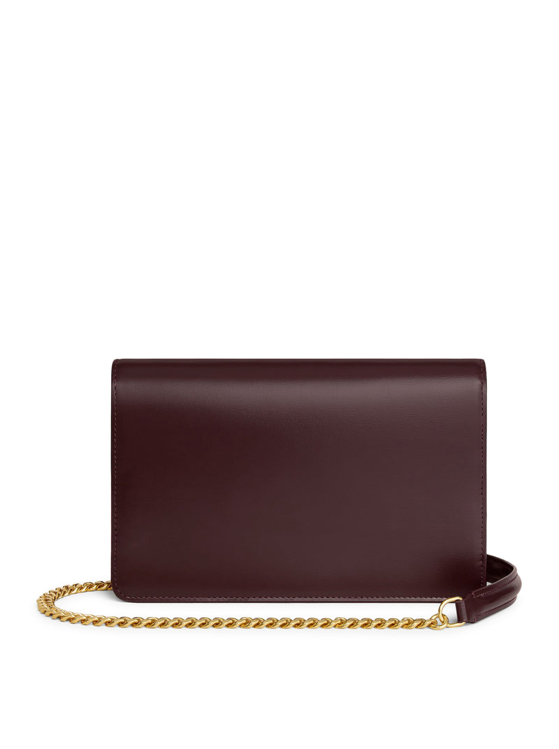 POCHETTE MARGO CON CATENA IN PELLE DI VITELLO LUCIDA NERO