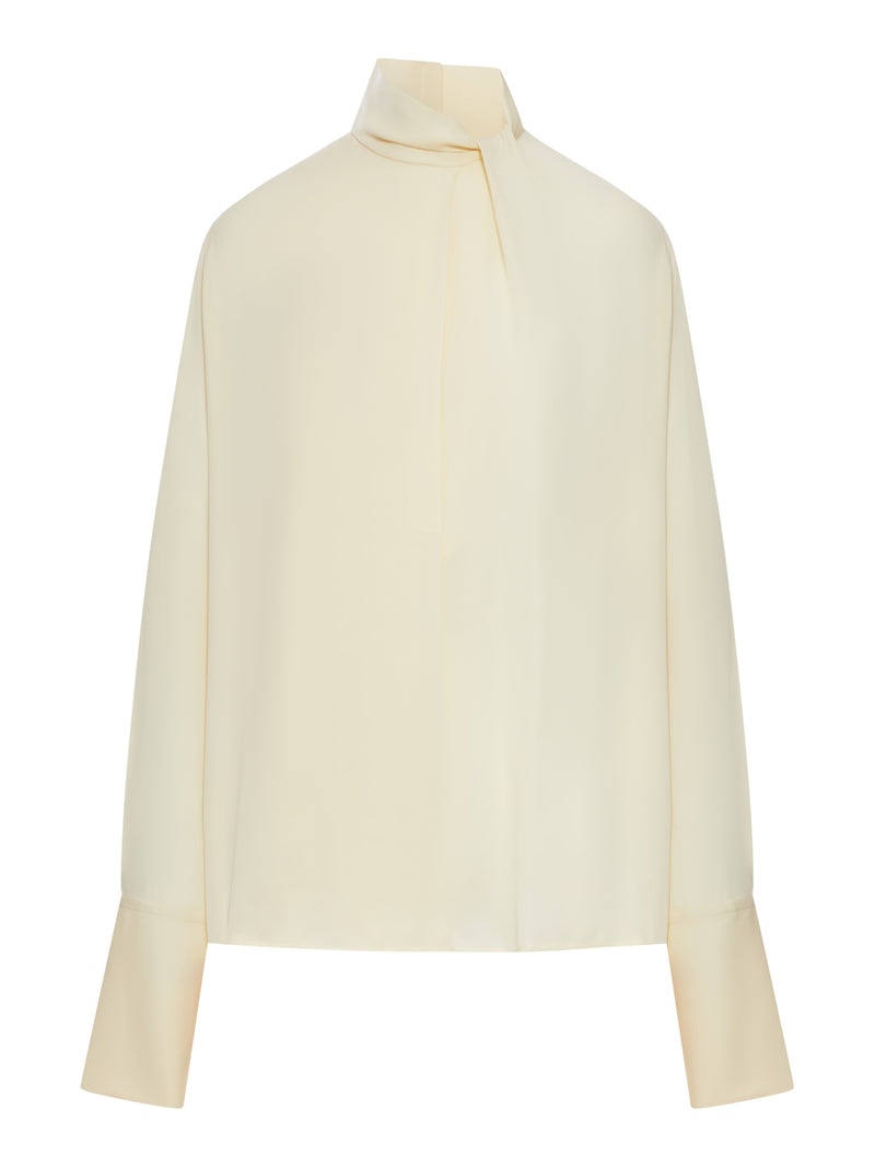 BLUSA A MANICHE LUNGHE IN GEORGETTE DI SETA