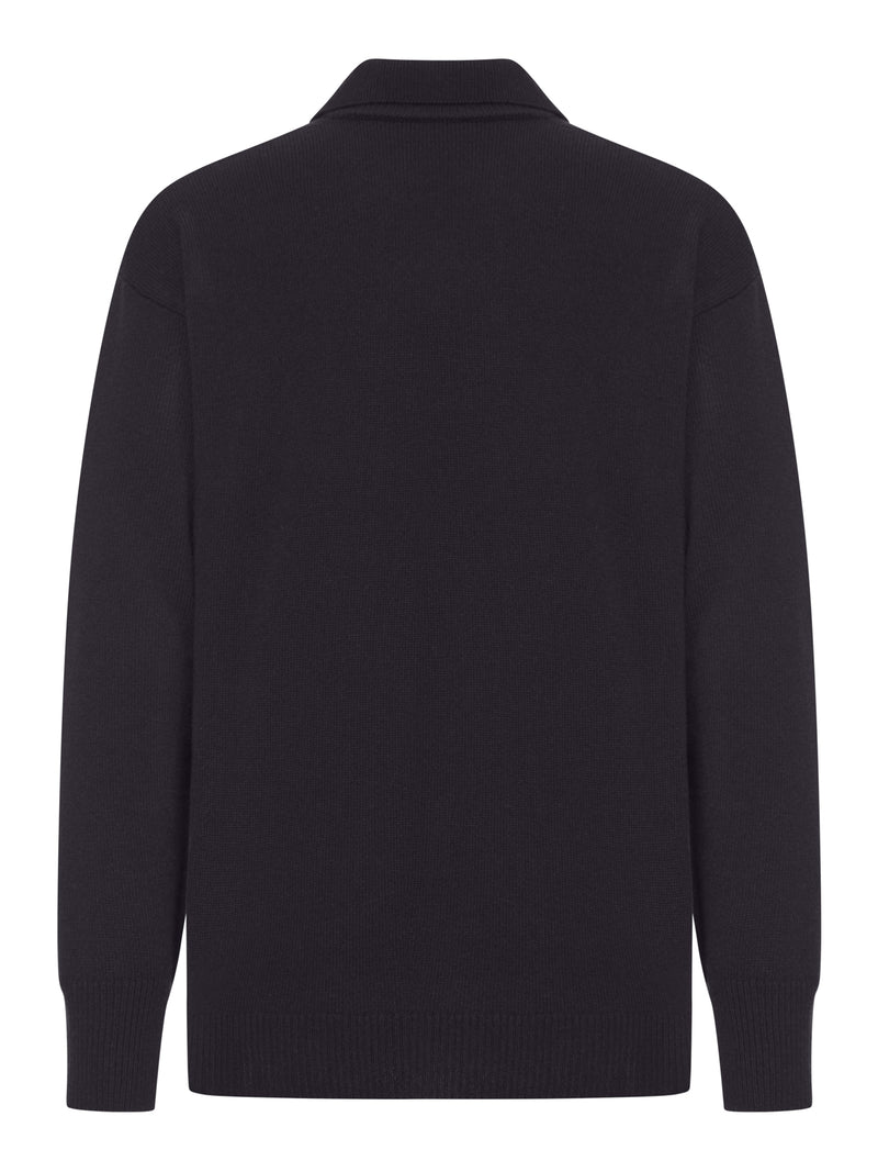 POLO IN LANA CON SCOLLO A V