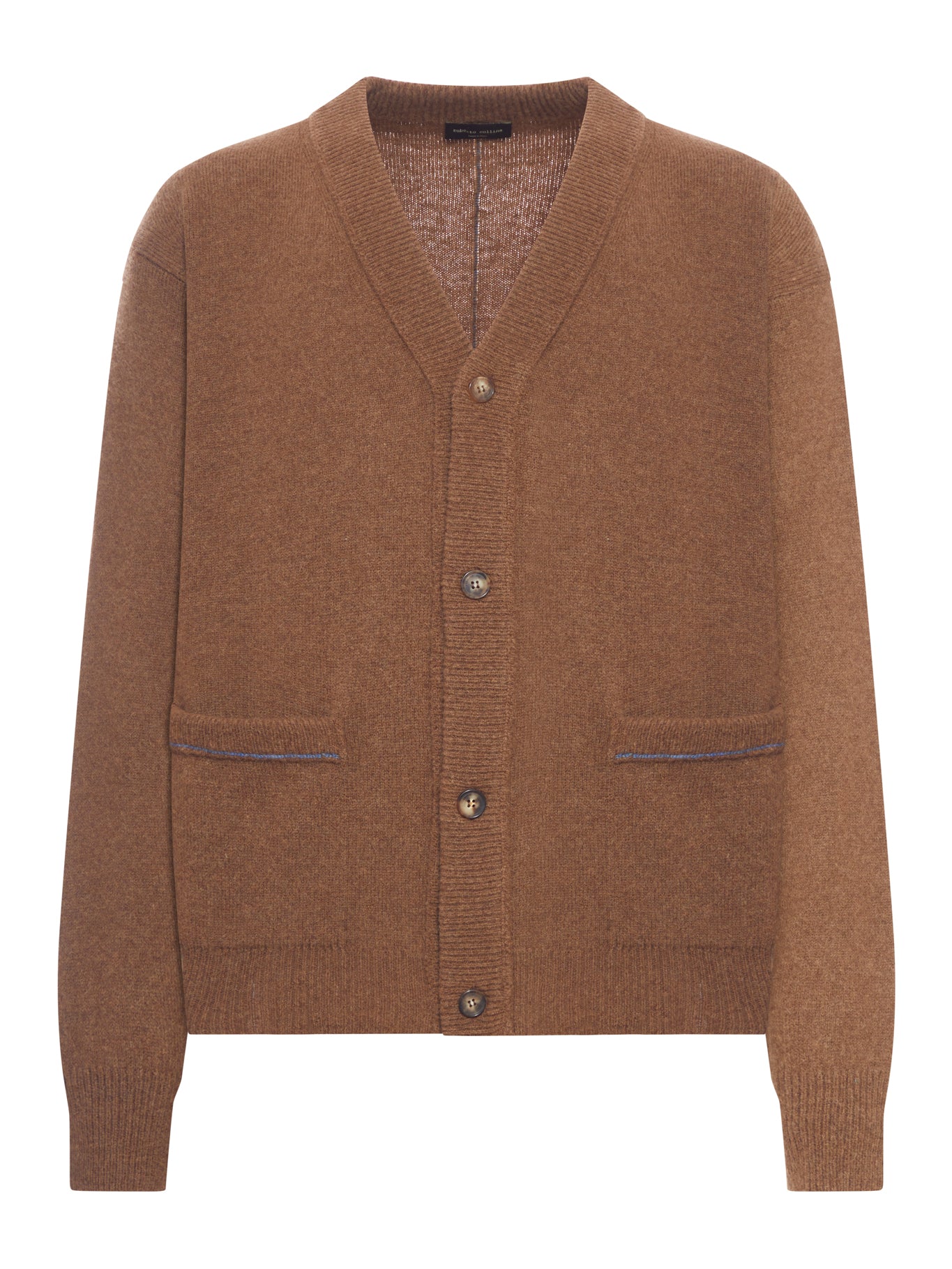 CARDIGAN IN LANA CON CUCITURA A CONTRASTO