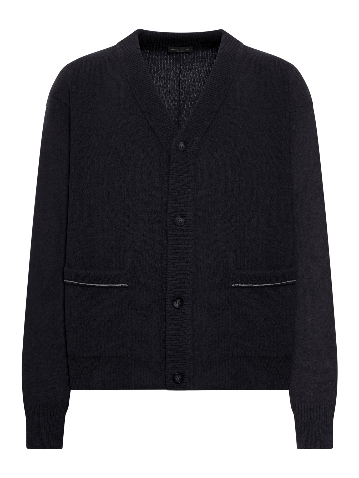 CARDIGAN IN LANA CON CUCITURA A CONTRASTO