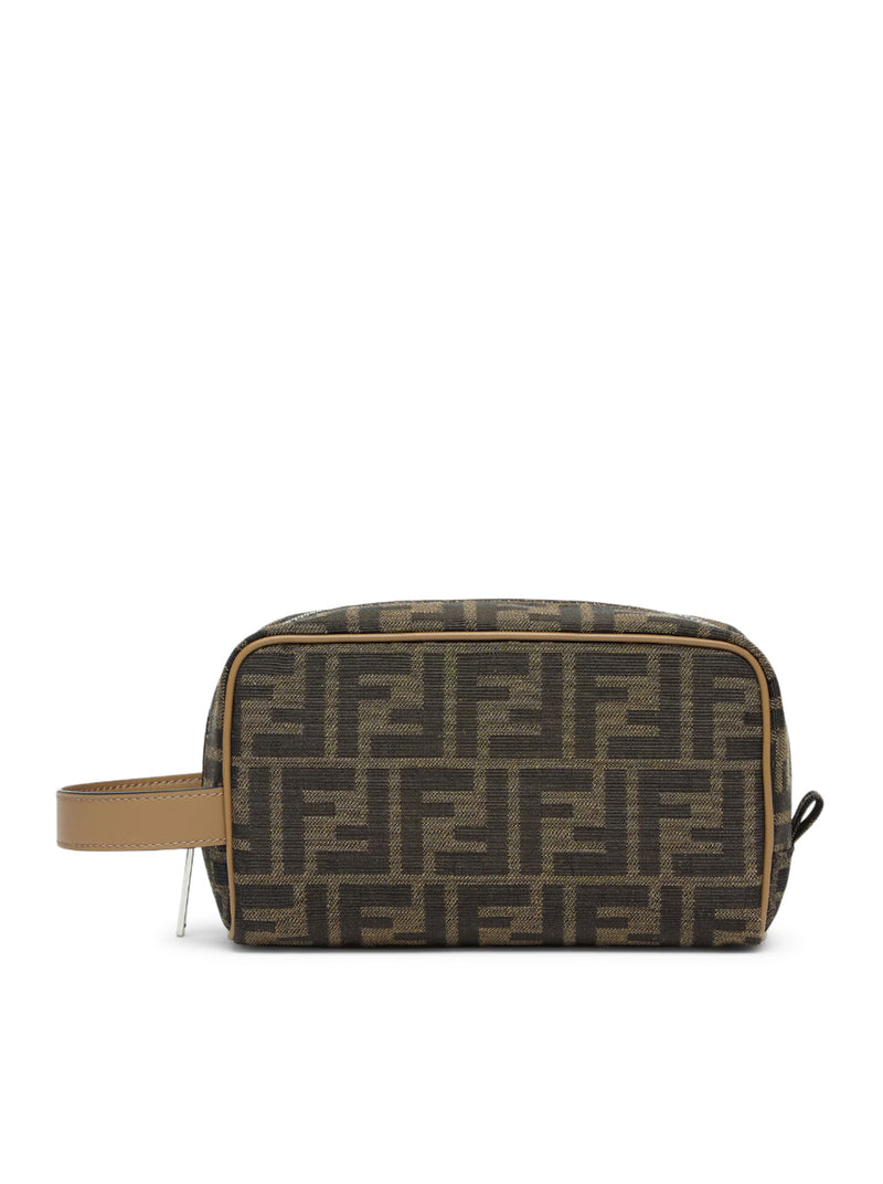 BEAUTY CASE SMALL FF JACQUARD BEAUTY CASE IN JACQUARD FF MARRONE