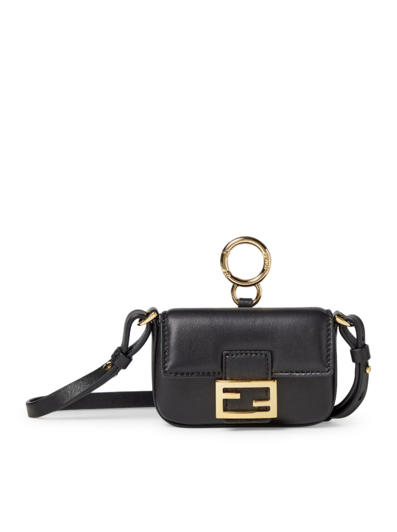 NANO BAGUETTE CHARM IN NAPPA NERO