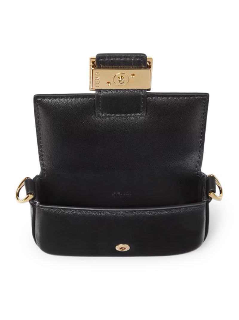 NANO BAGUETTE CHARM IN NAPPA NERO