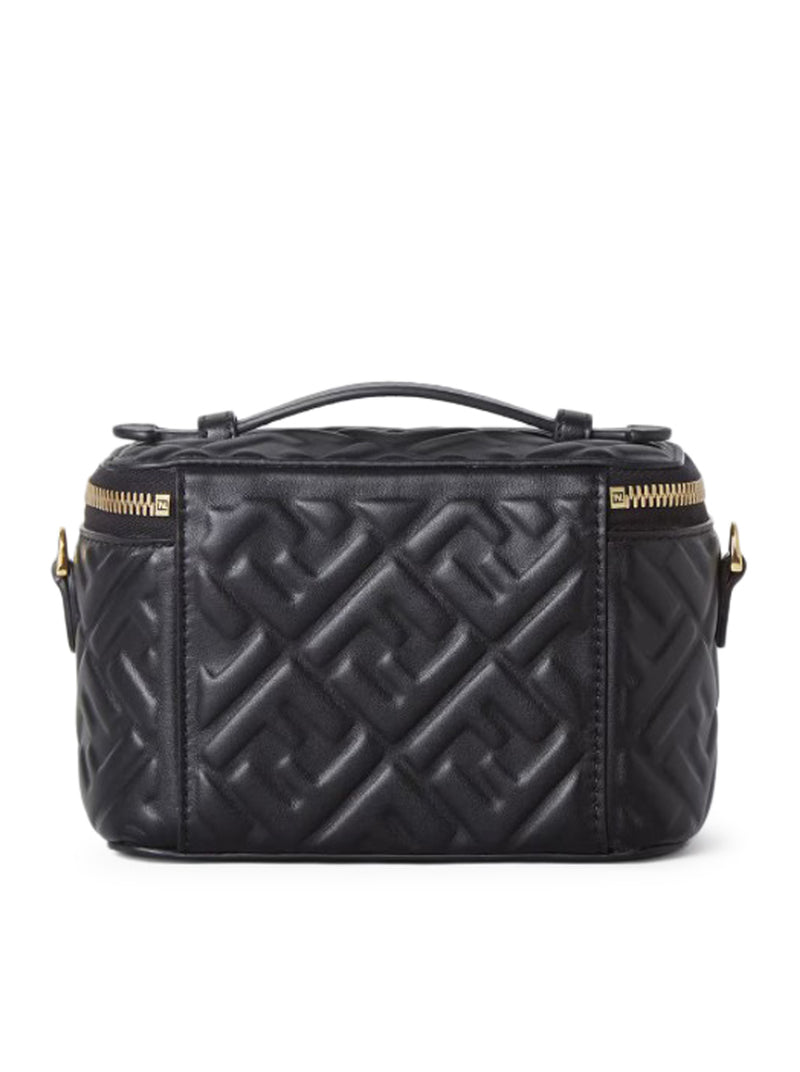 MINI BORSA FENDI VANITY IN NAPPA NERA CON MOTIVO FF