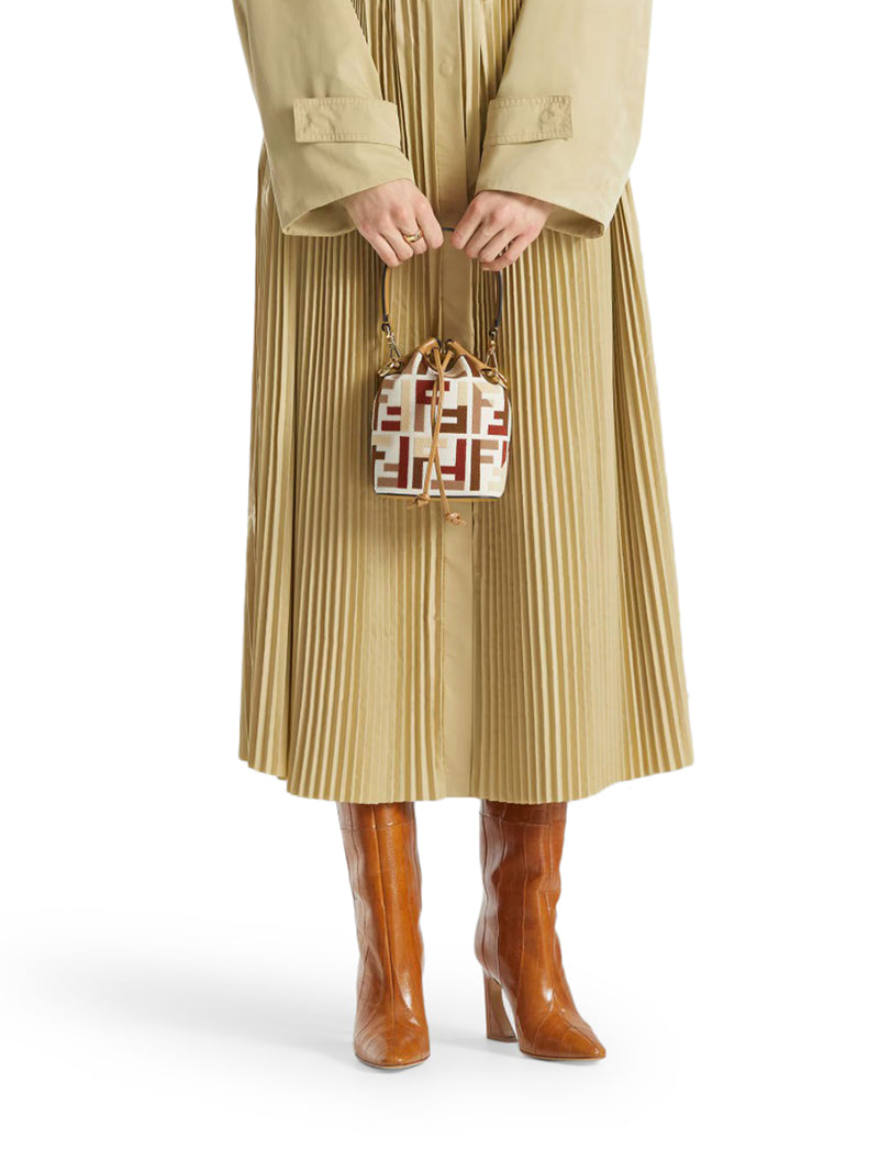 MINI BORSA MON TRESOR IN CANVAS CON RICAMO FF