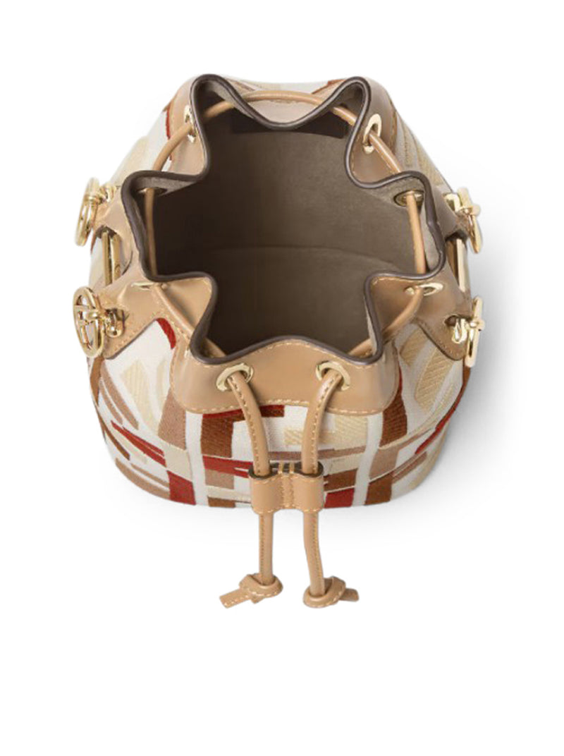 MINI BORSA MON TRESOR IN CANVAS CON RICAMO FF