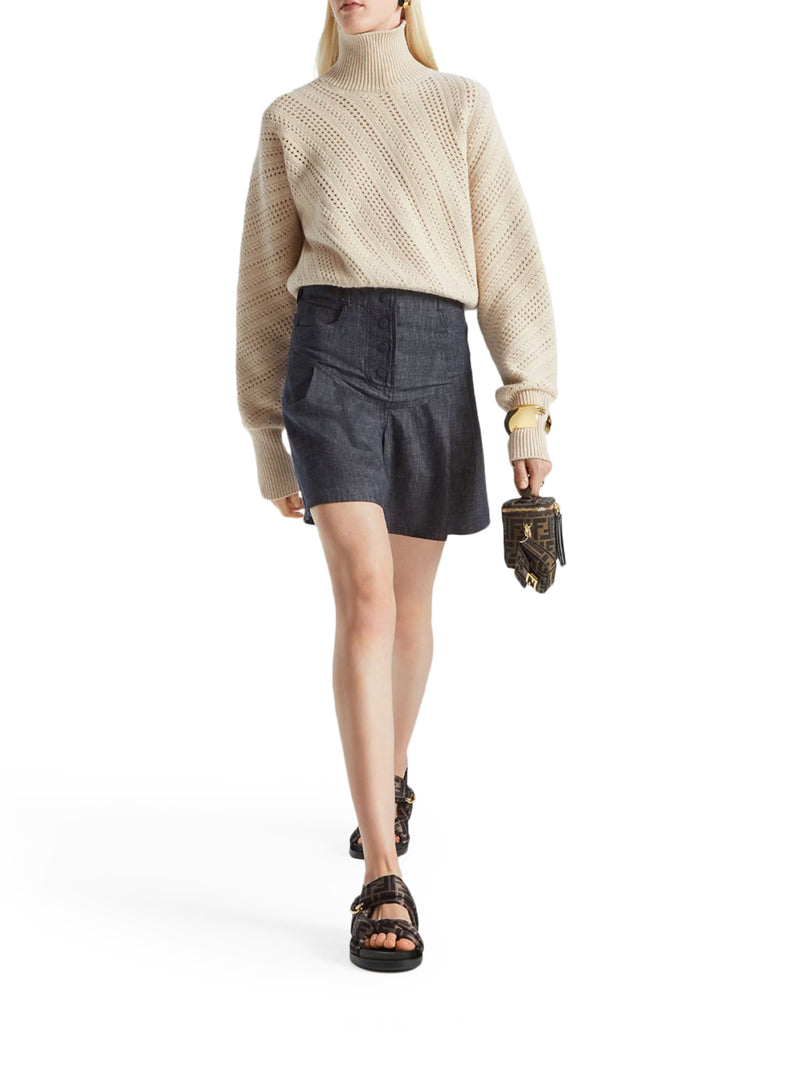 FENDI FEEL SANDALO IN RASO FF MARRONE