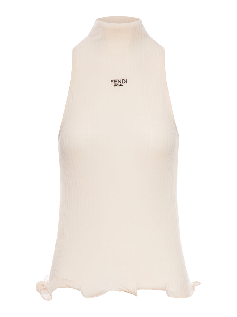 TOP IN COTONE RIFINITO CON ROUCHES