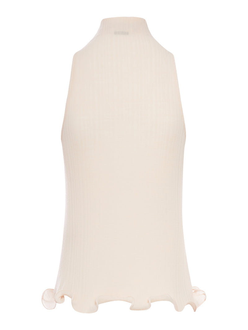 TOP IN COTONE RIFINITO CON ROUCHES