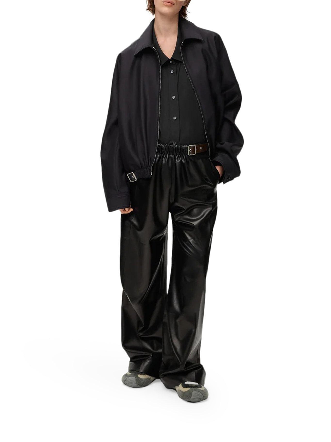 GIACCA CON CINTURA IN LANA E SETA