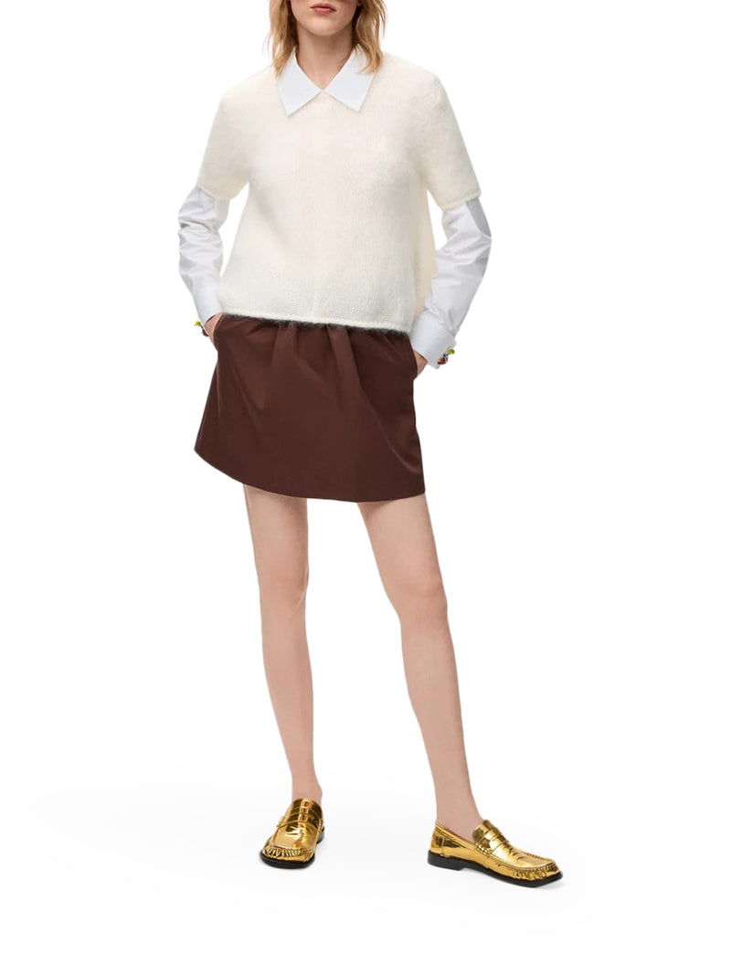 MAGLIONE A MANICHE CORTE IN MISTO MOHAIR