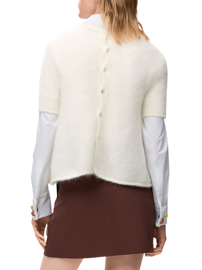 MAGLIONE A MANICHE CORTE IN MISTO MOHAIR