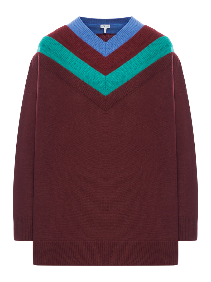 MAGLIONE IN LANA CON COSTRUZIONE A STRATI