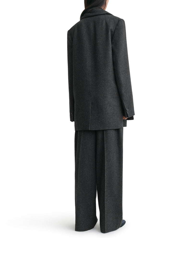 BLAZER CON SCIARPA IN MISTO LANA