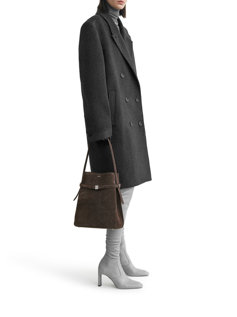 BORSA A SECCHIELLO IN PELLE SCAMOSCIATA