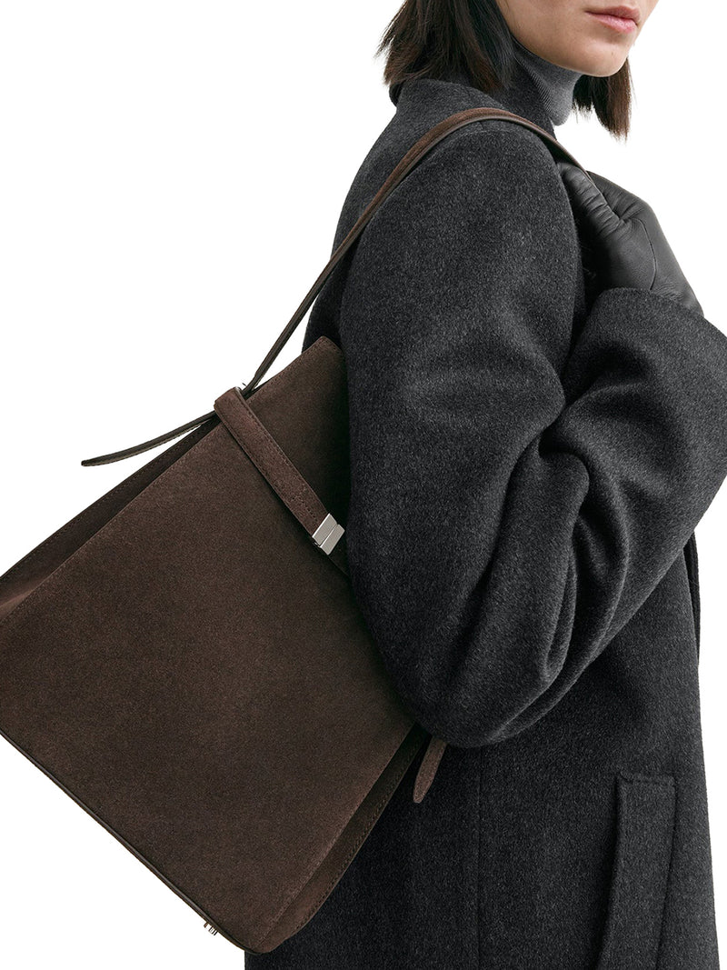 BORSA A SECCHIELLO IN PELLE SCAMOSCIATA