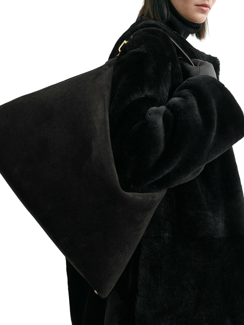 BORSA BEVEL IN PELLE SCAMOSCIATA