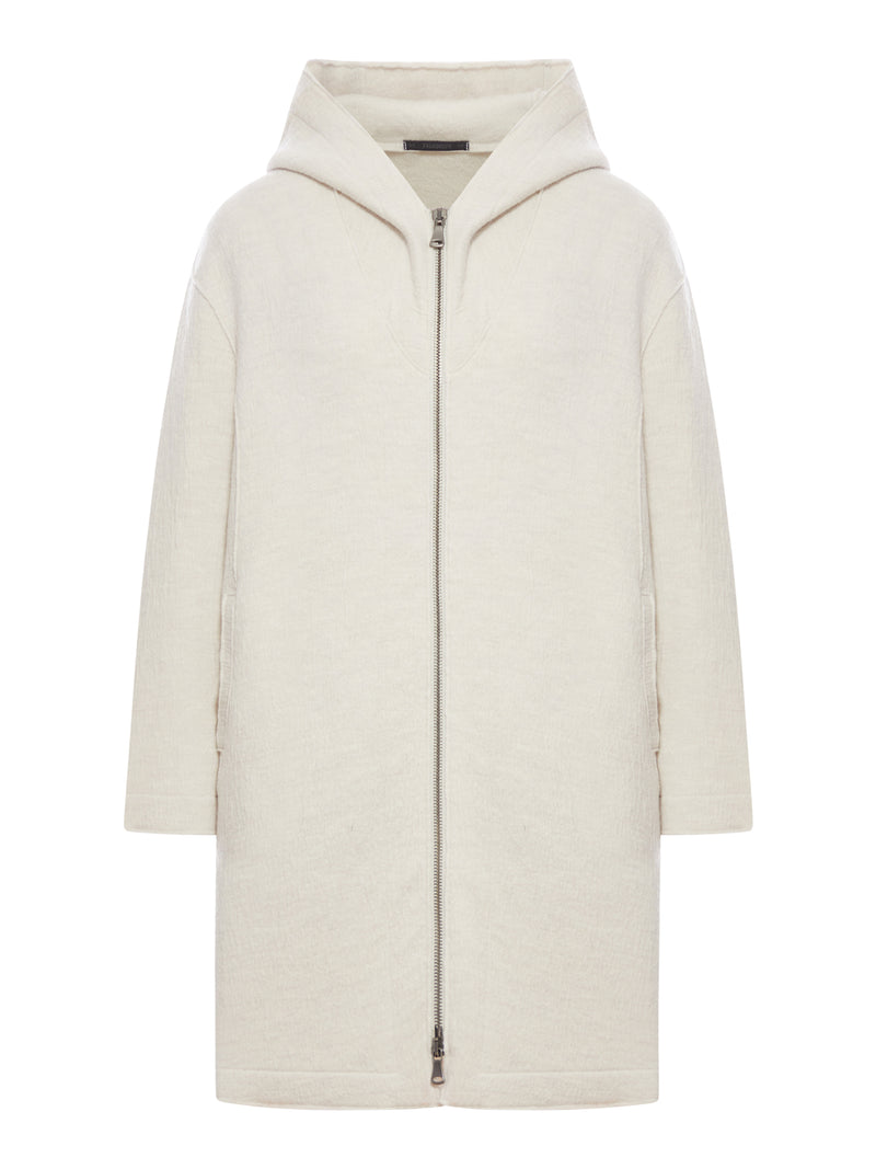 Lana Cotta Felpa In Lana Con Cappuccio GIACCONE COMFORT FIT CON