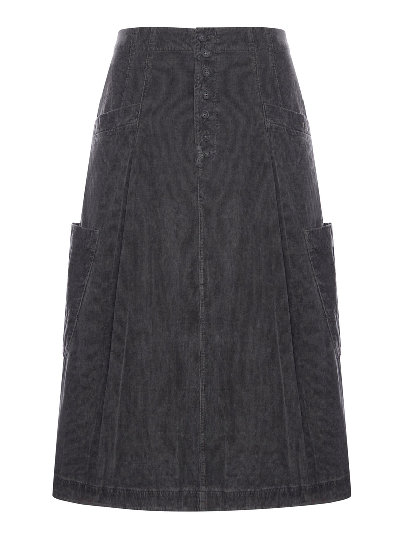 GONNA DALLA LINEA BOMBÈE IN COSTINA DI VELLUTO