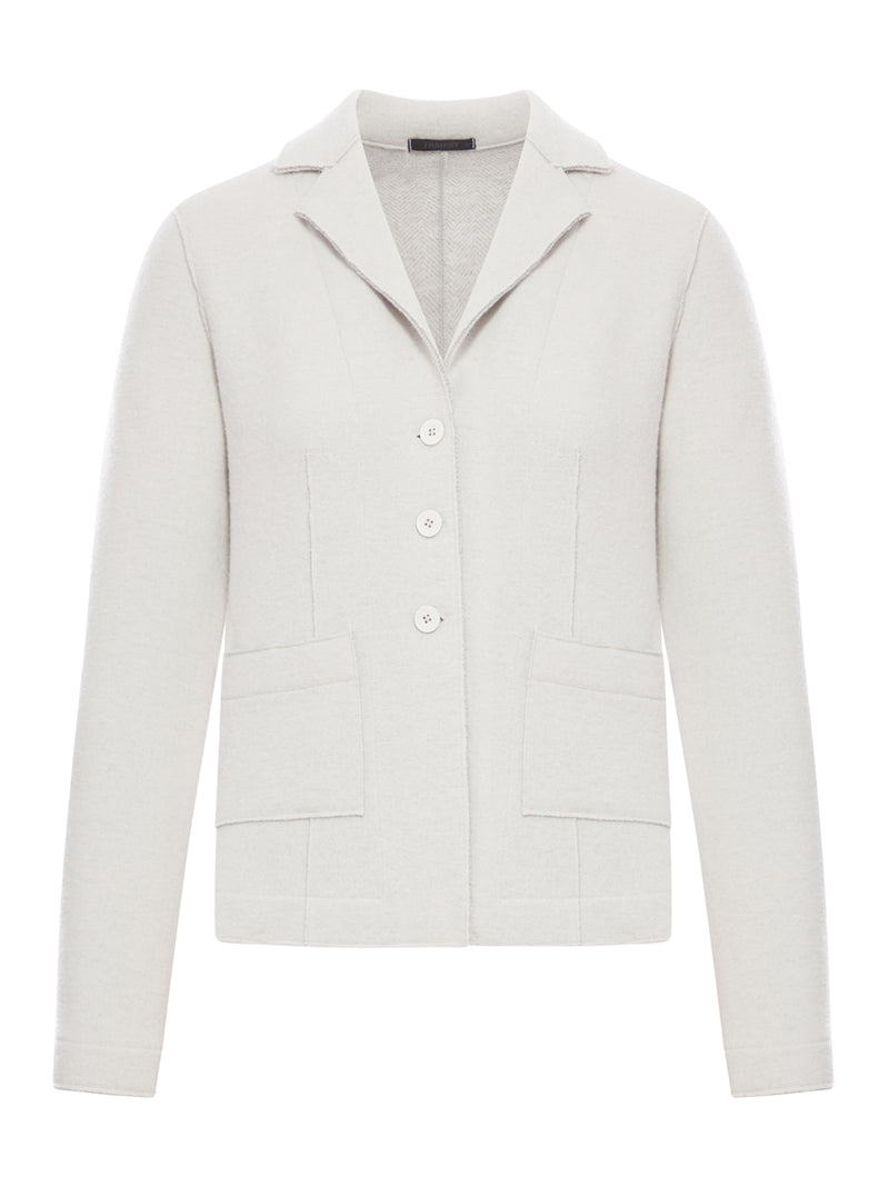 GIACCA SAGOMATA IN LANA CON ALL`INTERNO MOTIVO A SPINA DI PESCE