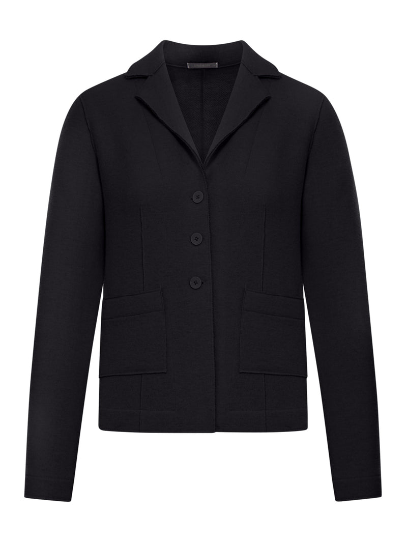 GIACCA SAGOMATA IN LANA CON ALL`INTERNO MOTIVO A SPINA DI PESCE