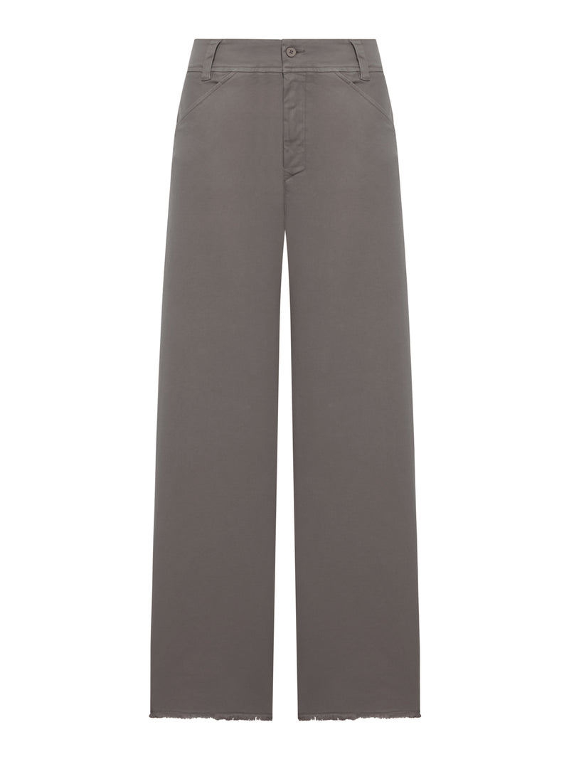 PANTALONE GAMBA LARGA IN MISTO COTONE STRETCH