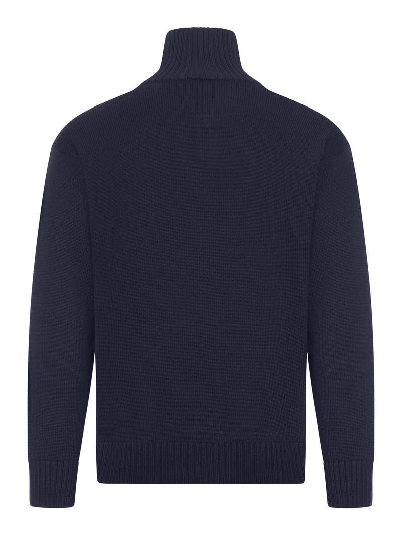 MAGLIA FULL ZIP 3 FILI RELAXED FIT