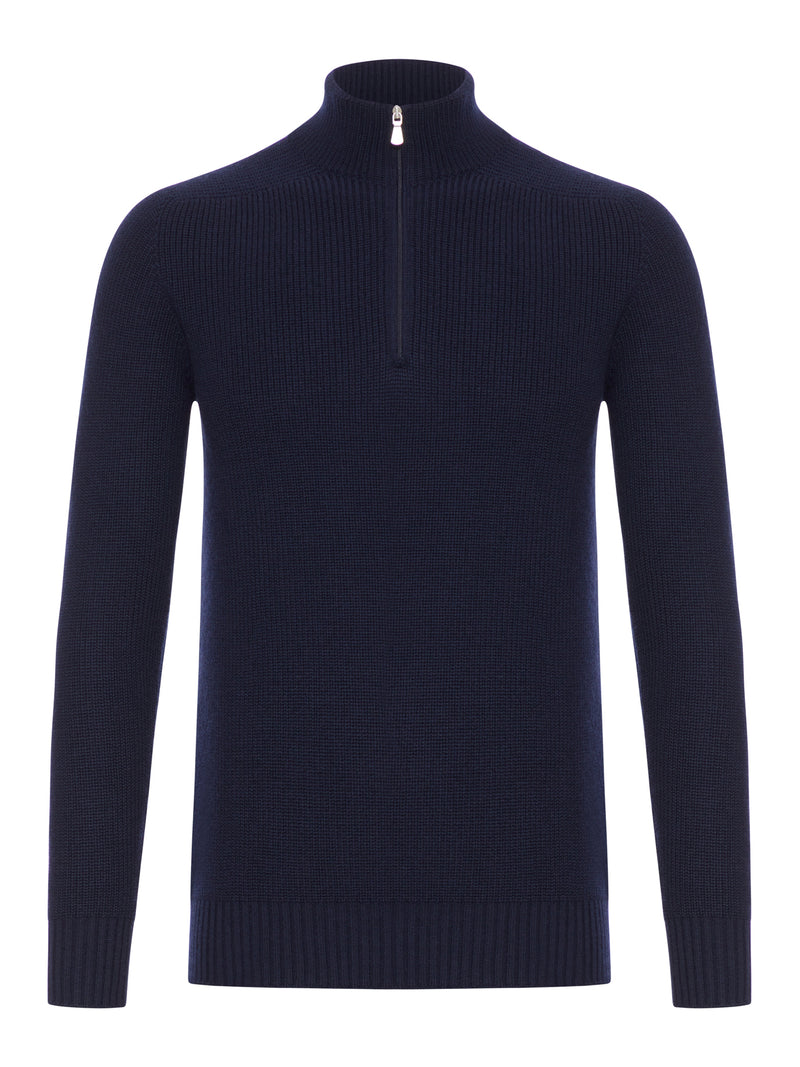 MAGLIONE IN LANA A COLLO ALTO CON ZIP