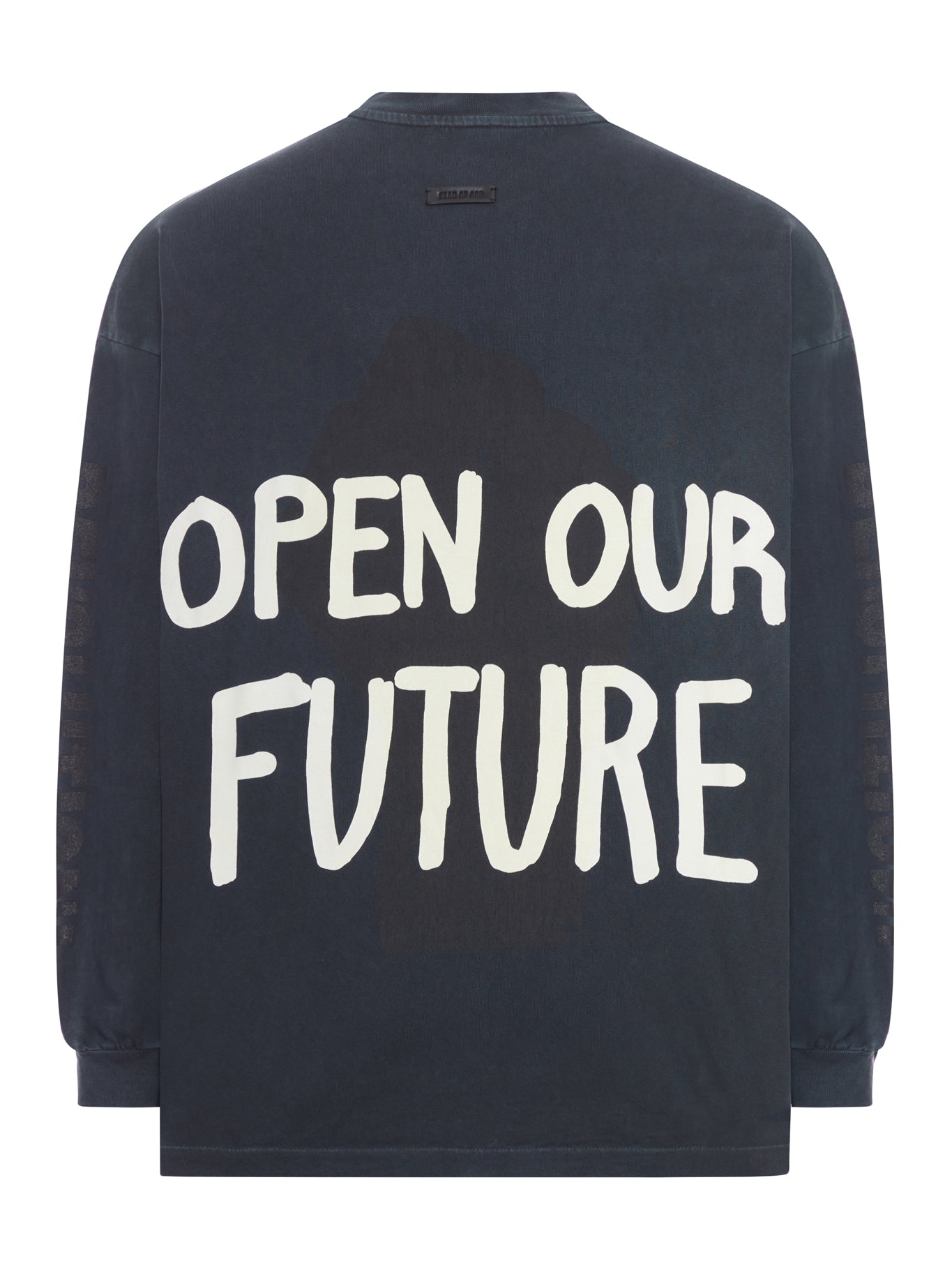 T-SHIRT A MANICHE LUNGHE IN COTONE "OPEN OUR FUTURE"