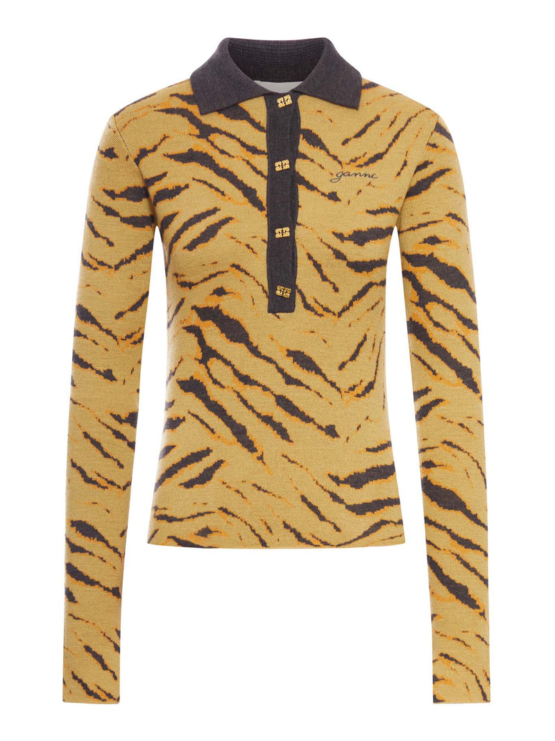 POLO JACQUARD IN LANA MERINO