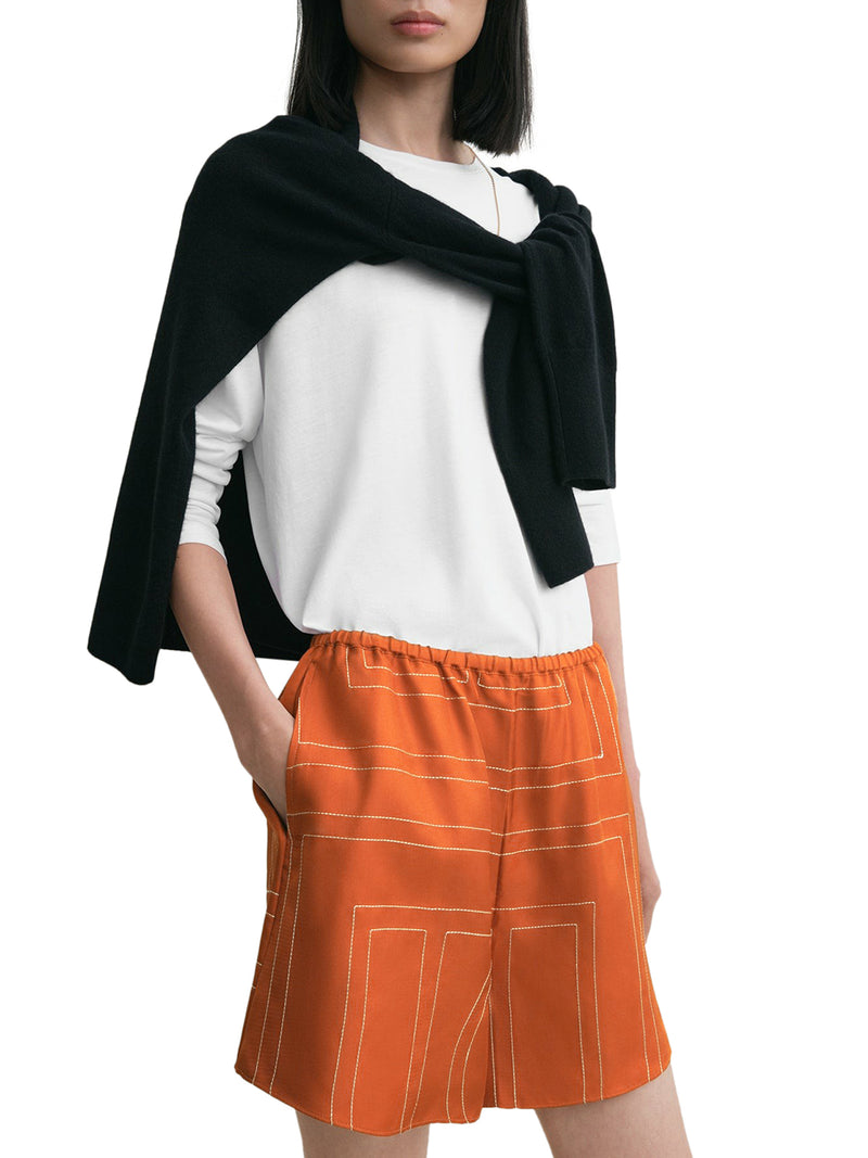 PANTALONCINI IN SETA CON MONOGRAMMA