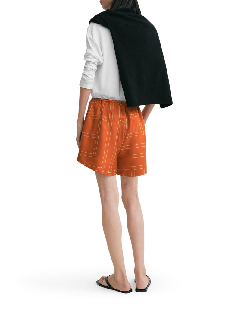 PANTALONCINI IN SETA CON MONOGRAMMA