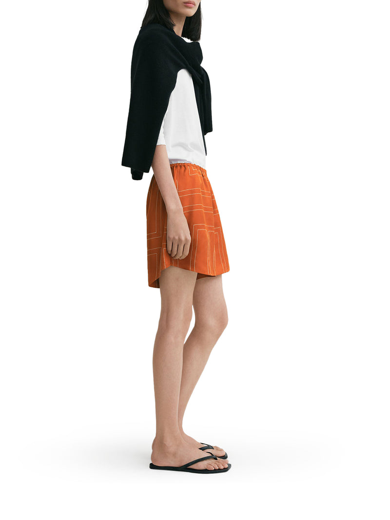 PANTALONCINI IN SETA CON MONOGRAMMA