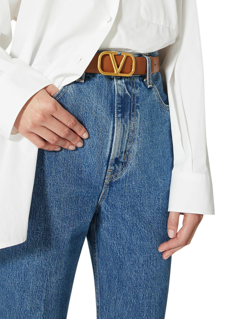 CINTURA REVERSIBILE VLOGO SIGNATURE IN VITELLO LUCIDO 30 MM