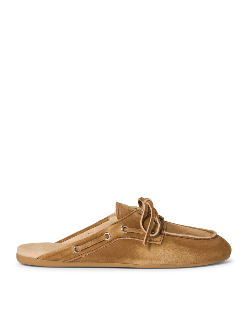 SABOT IN PELLE SCAMOSCIATA DÉLAVÉ