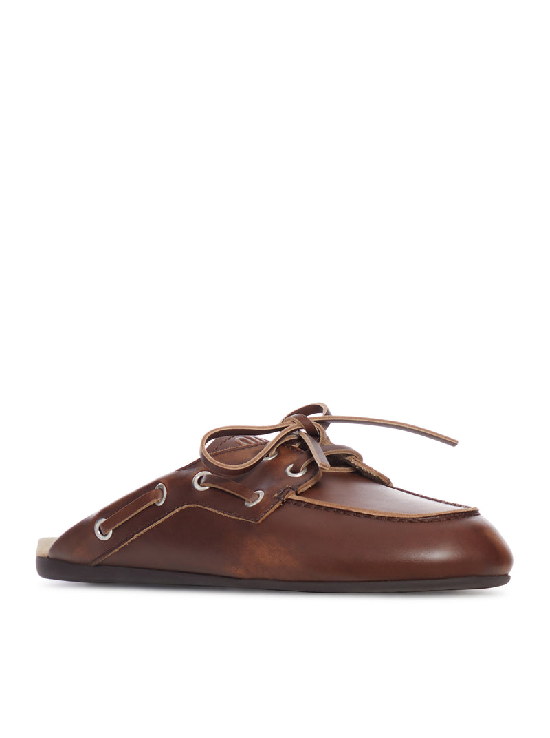 SABOT IN PELLE LISCIA DÉLAVÉ