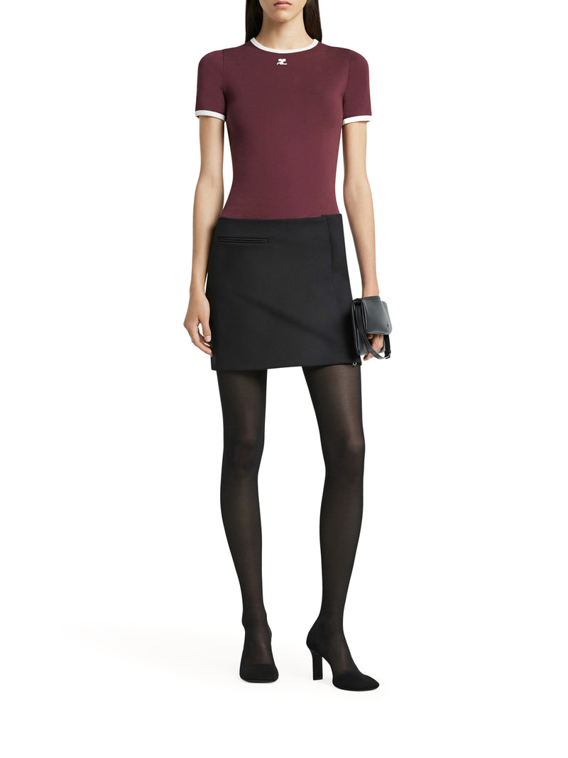 T-SHIRT CON PROFILI A CONTRASTO IN COTONE