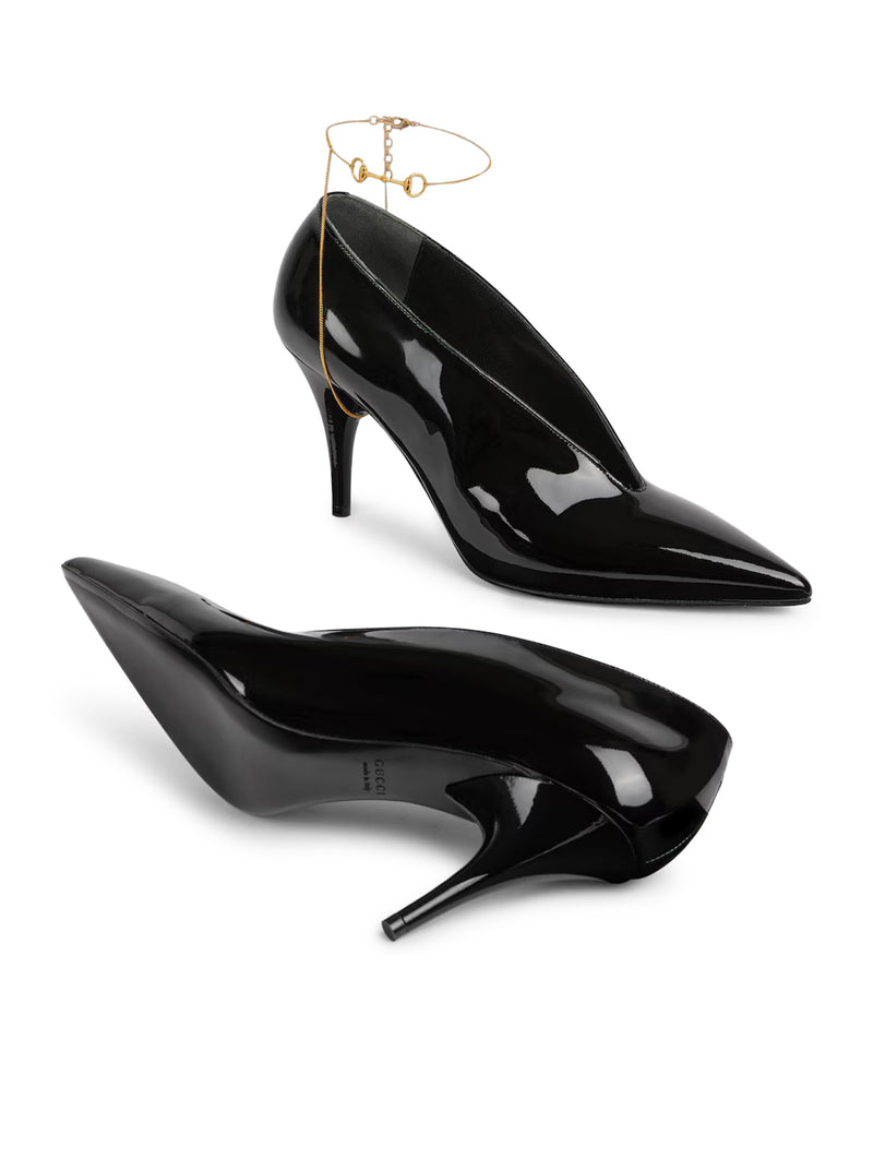 SABOT 97 IN PELLE VERNICIATA CON TACCO