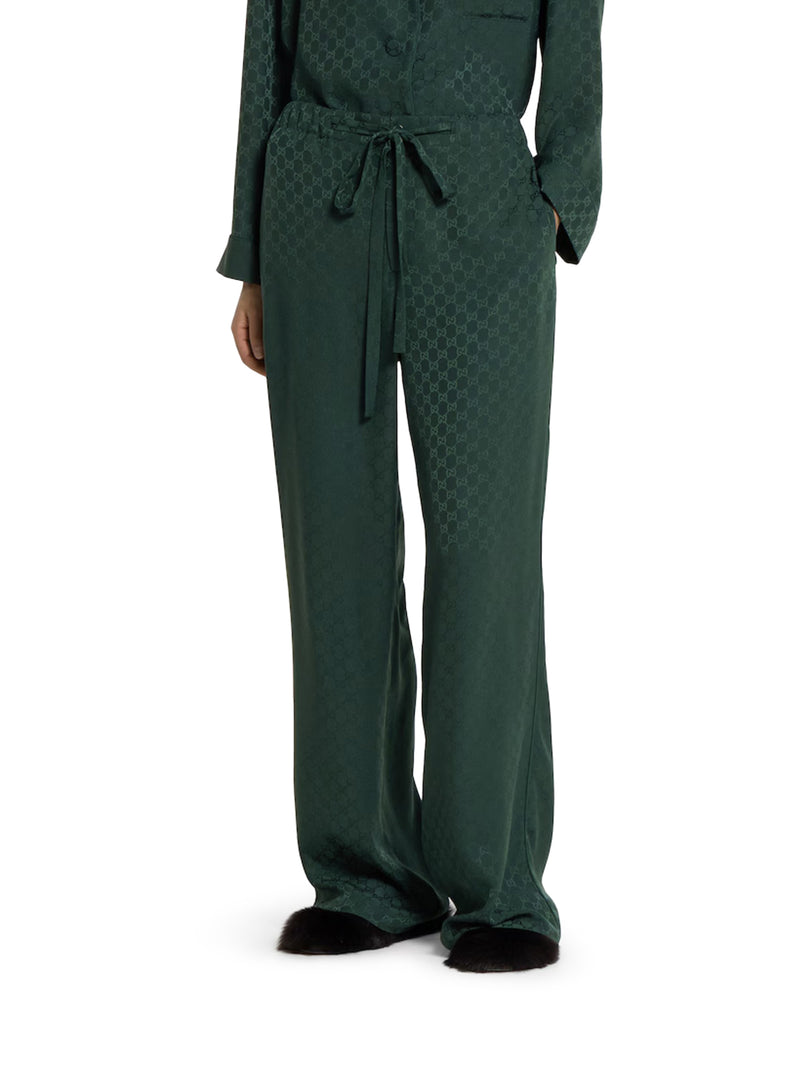 PANTALONE DA JOGGING IN SETA GG JACQUARD