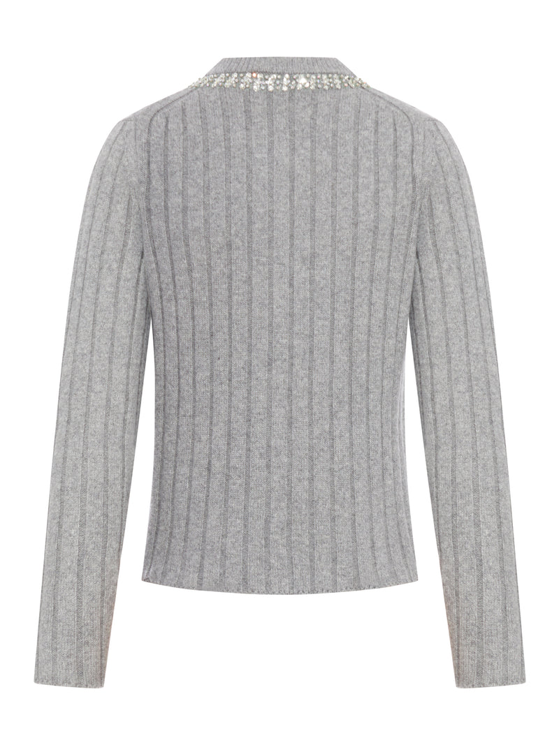 CARDIGAN IN LANA CON DETTAGLI GIOIELLO