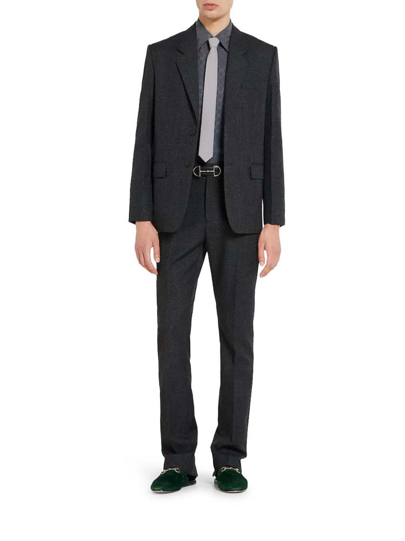 PANTALONE IN TESSUTO MOULINÉ IN LANA