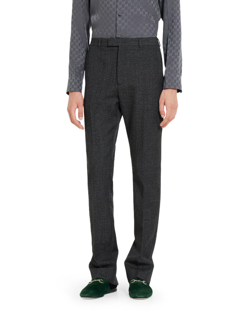 PANTALONE IN TESSUTO MOULINÉ IN LANA