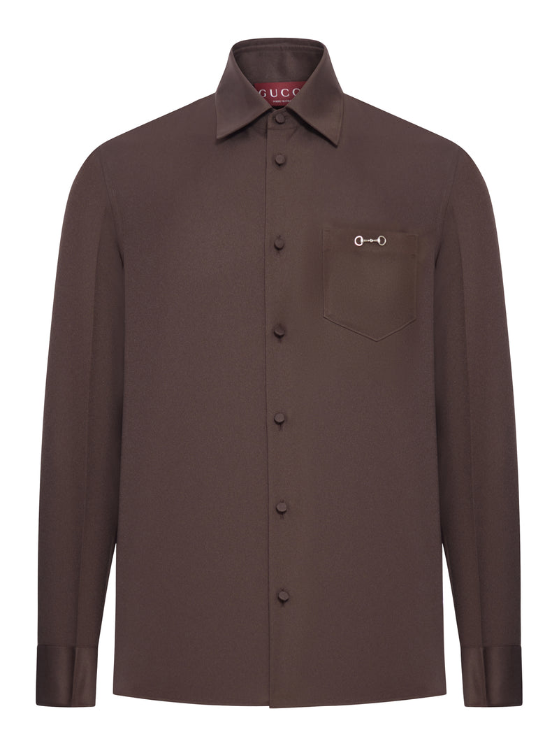 CAMICIA IN TWILL CON MORSETTO