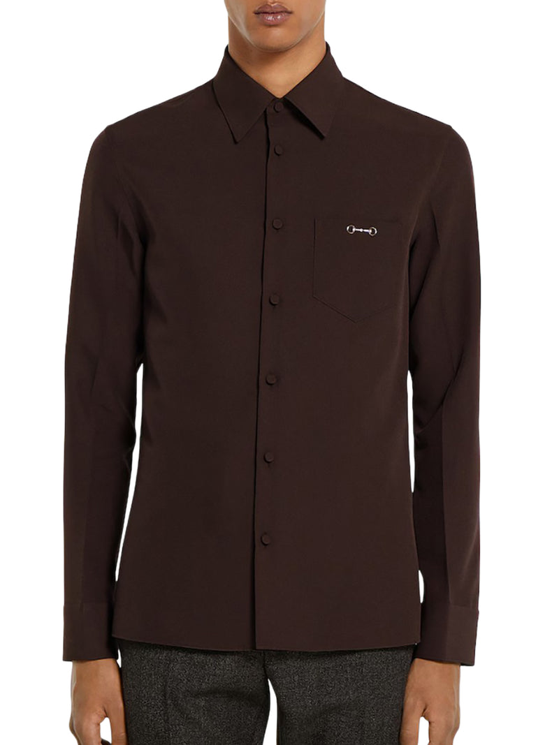 CAMICIA IN TWILL CON MORSETTO