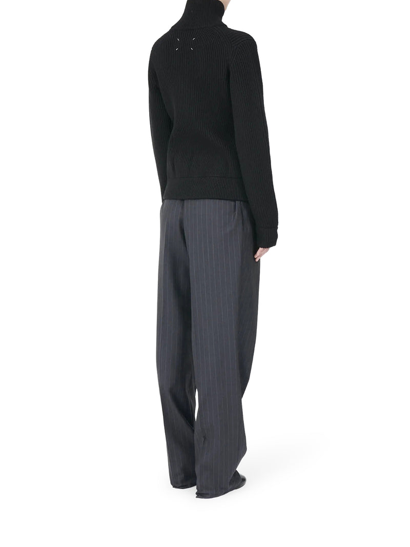 CARDIGAN CON ZIP IN LANA