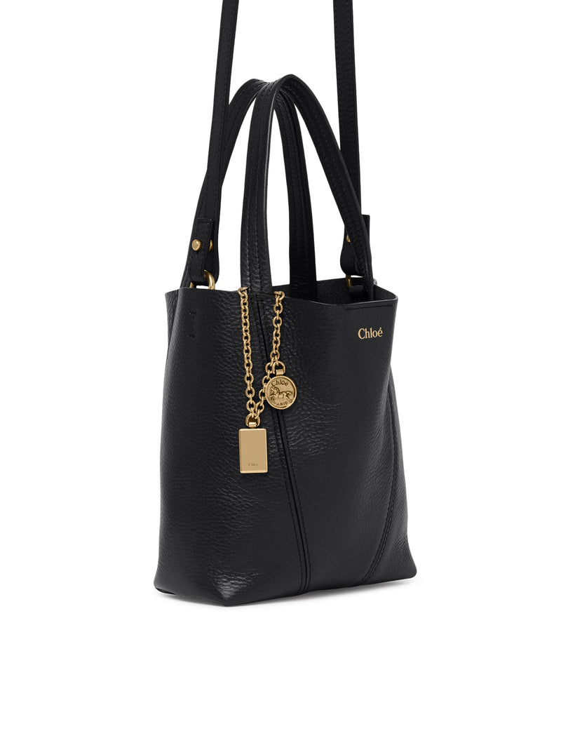 TOTE BAG PICCOLA CHLOÉ SPIN IN PELLE GRANATA